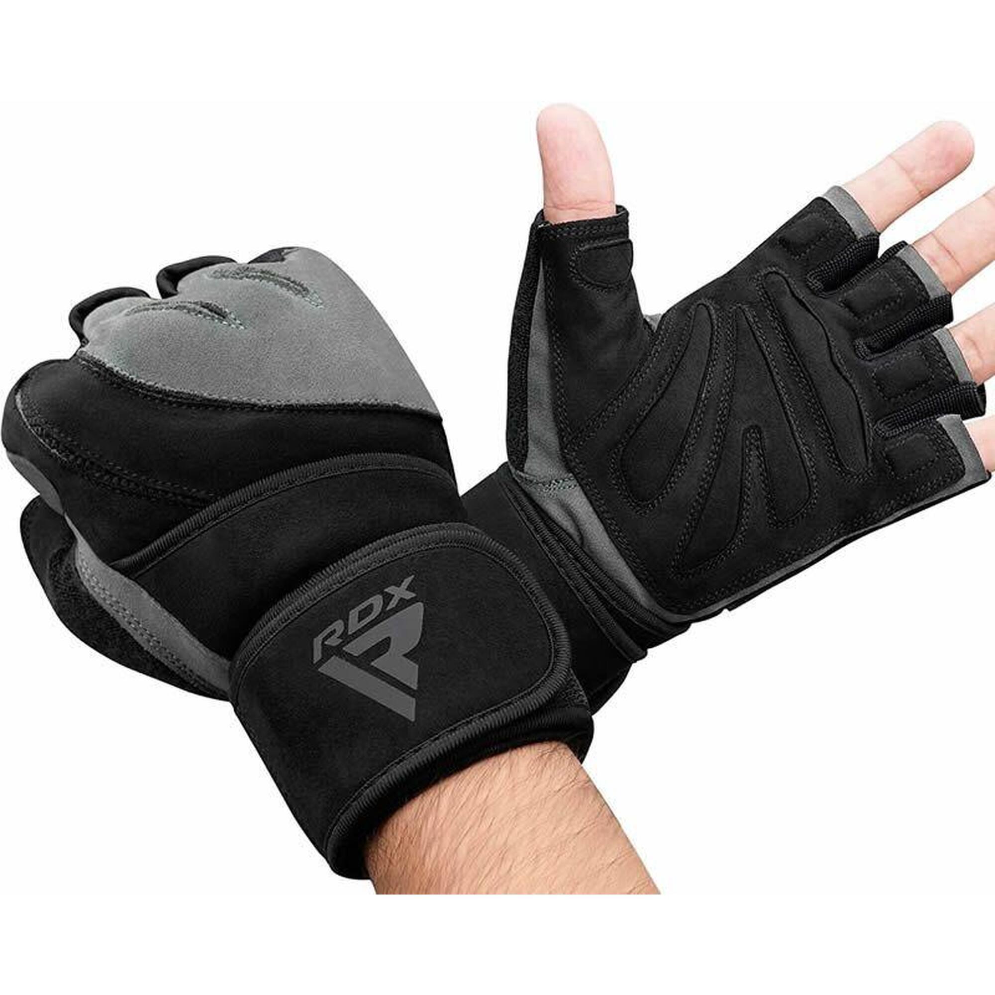 Manusi sala, pentru haltere RDX L4 Open finger, Negru, XL