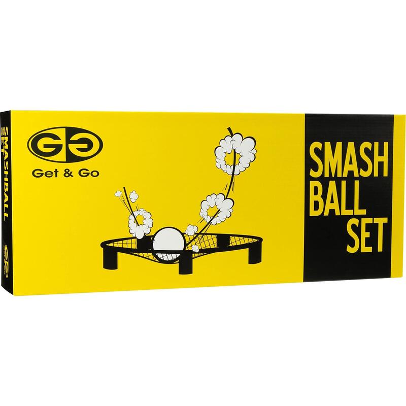 Set Smash Ball cu 3 bile și pompă - negru/galben, cadru 90 cm