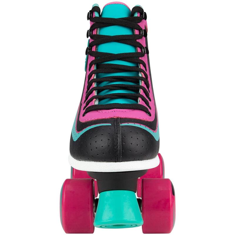 Role Quad Nijdam Retro Smash, negru/roz/turcoaz, 36