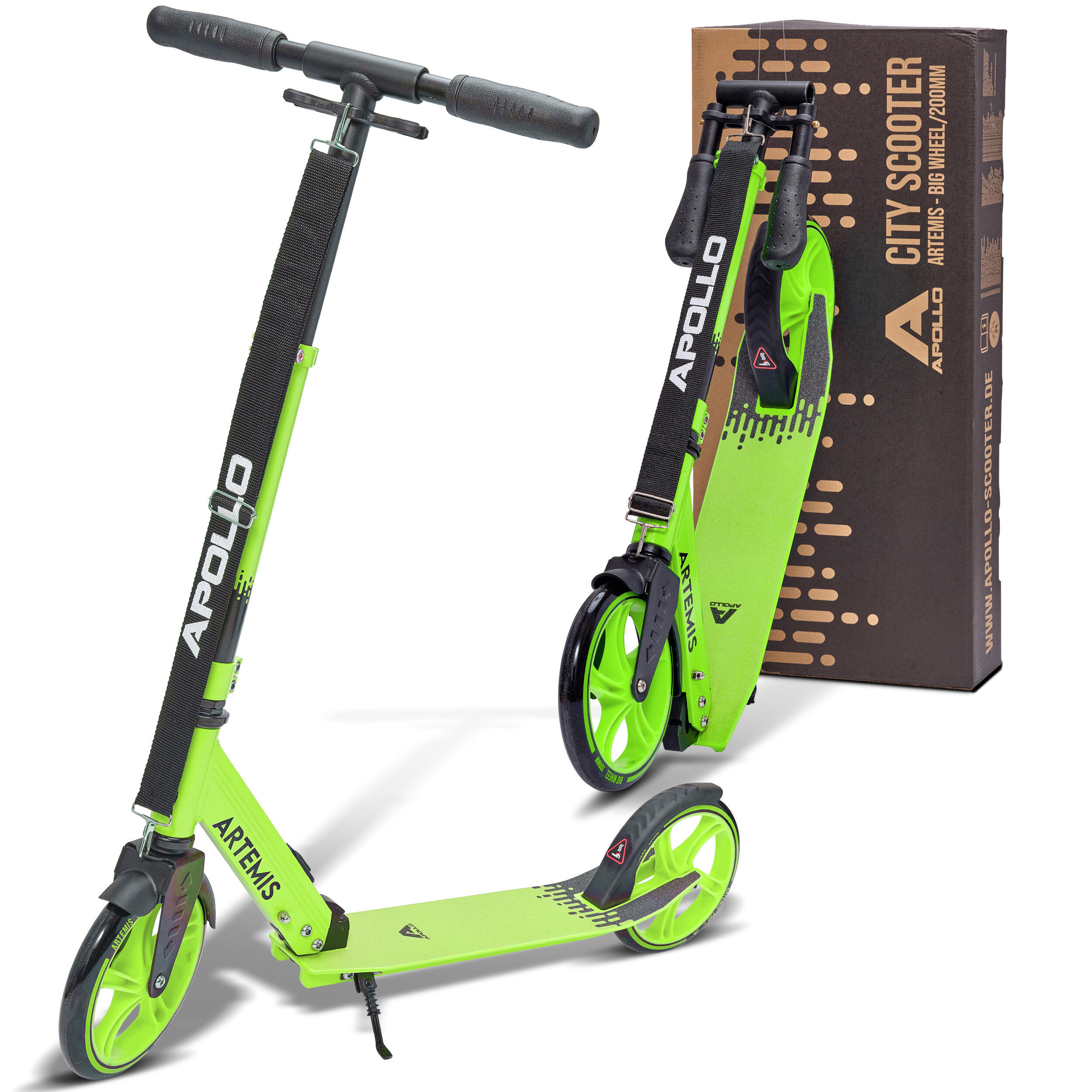 Apollo - Artemis City Trottinette Réglable Pliable, Grandes Roues Pour Enfants Dès 6 Ans - Trottinette - Vert - Taille Unique - Decathlon