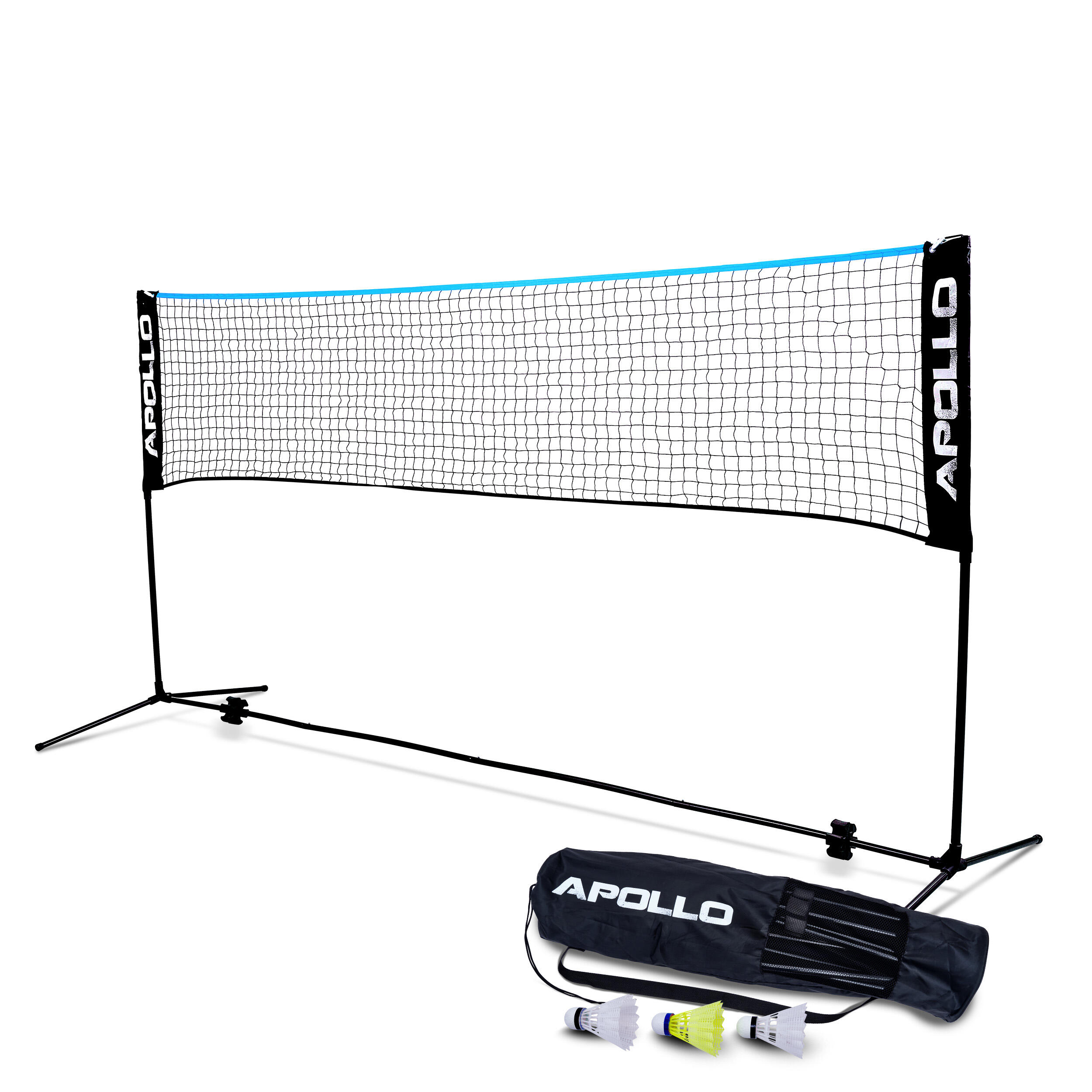 APOLLO Rete da Badminton e Volley 500 cm, Altezza Regolabile