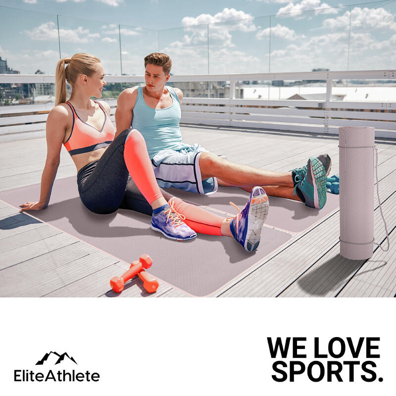 EliteAthlete® Yogamatte - Sportmatte - Fitnessmatte - Yoga Matte - 183x61x0.6 cm