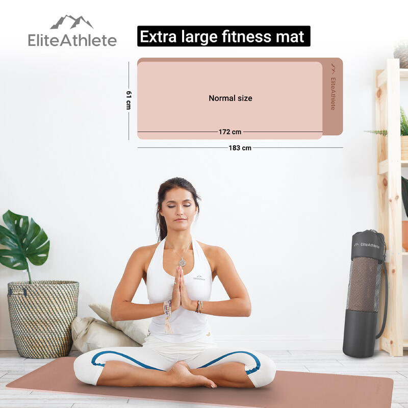 EliteAthlete® Yogamatte - Sportmatte - Fitnessmatte - Yoga Matte - 183x61x0.6 cm