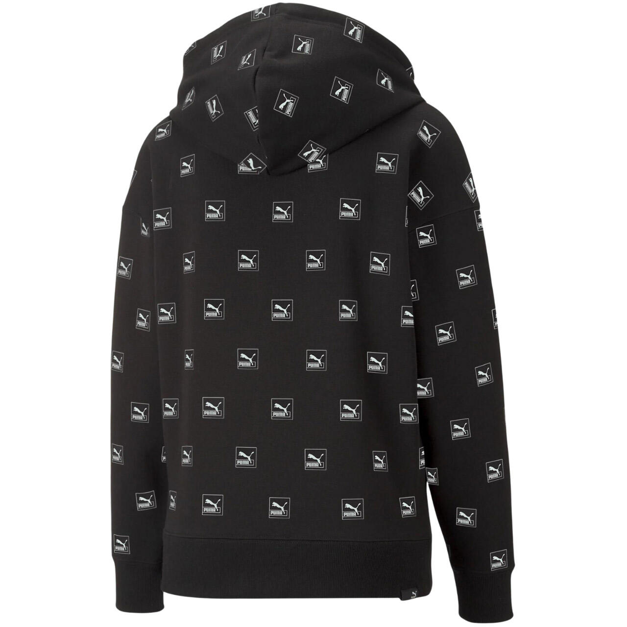 Felpa Con Cappuccio Stampa Su Intera Superficie Donna Puma Love Nero 2/5