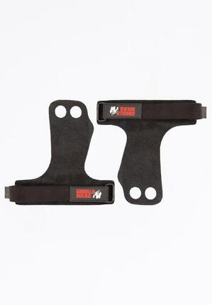 2-Hole Leather Lifting Grips - Zwart