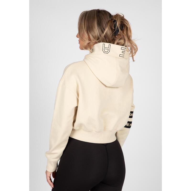 Tracey Cropped Hoodie - Beige - XS