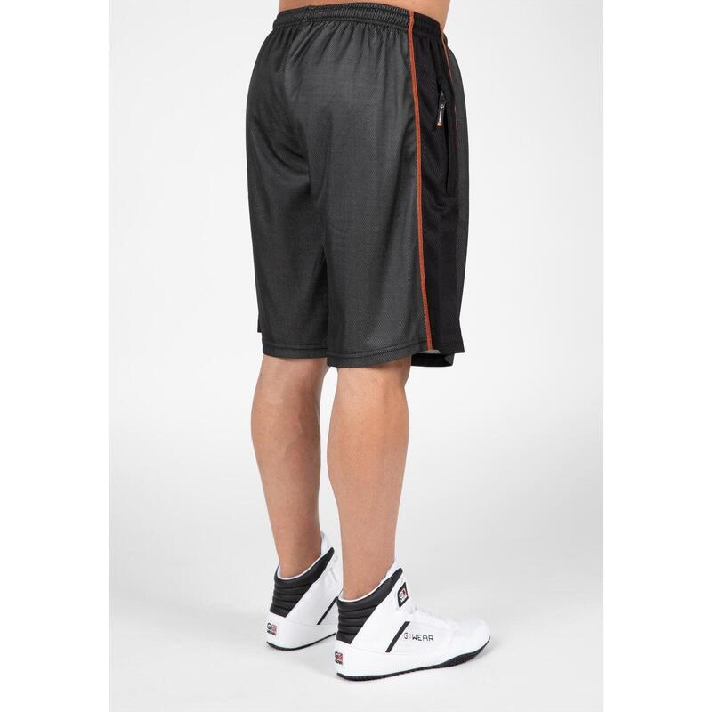 Wallace Mesh Shorts - Gray/Orange - S/M