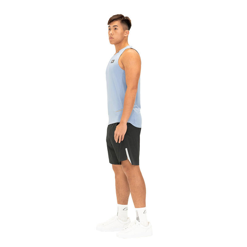 Men GA Badge Fitness Sports Vest/Tank Top - Light Blue