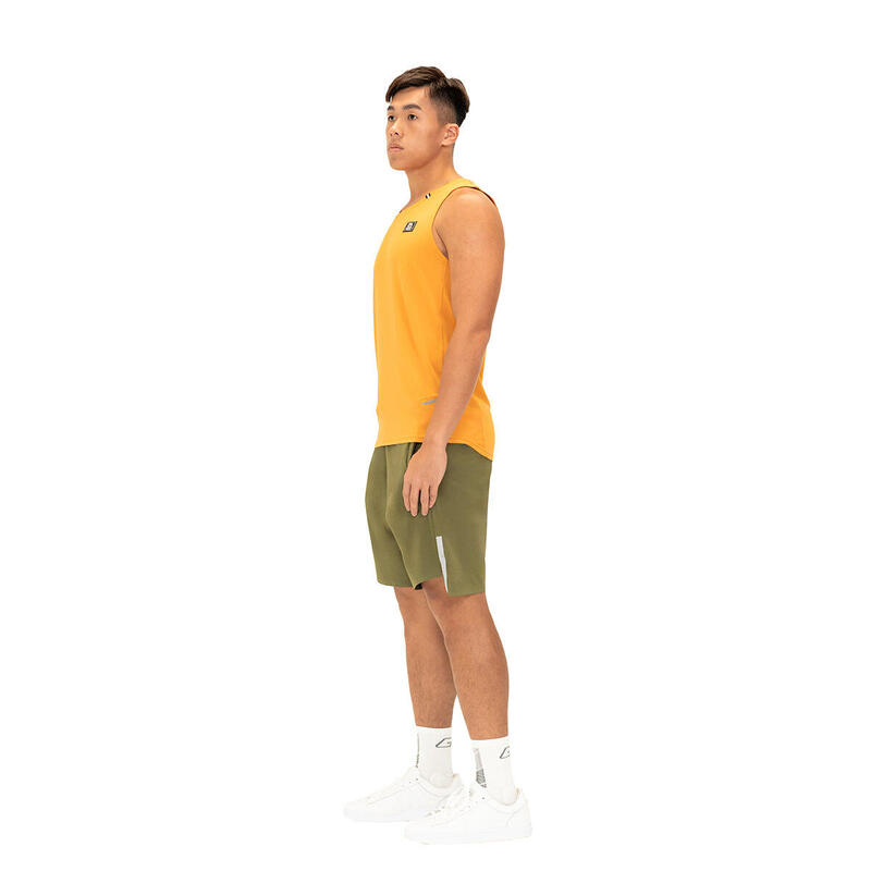 Men GA Badge Fitness Sports Vest/Tank Top - Dark Yellow