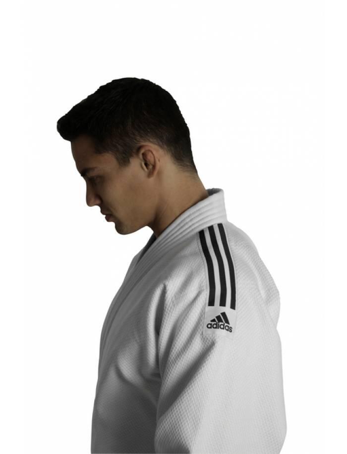 adidas Judo-Anzug Training weiß/schwarze Streifen, J500 5/5