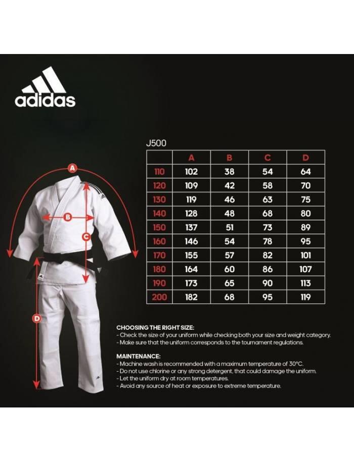 adidas Judo-Anzug Training weiß/schwarze Streifen, J500 4/5