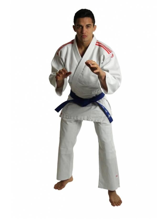 adidas Judo-Anzug Club weiß/rote Streifen, J350 5/5