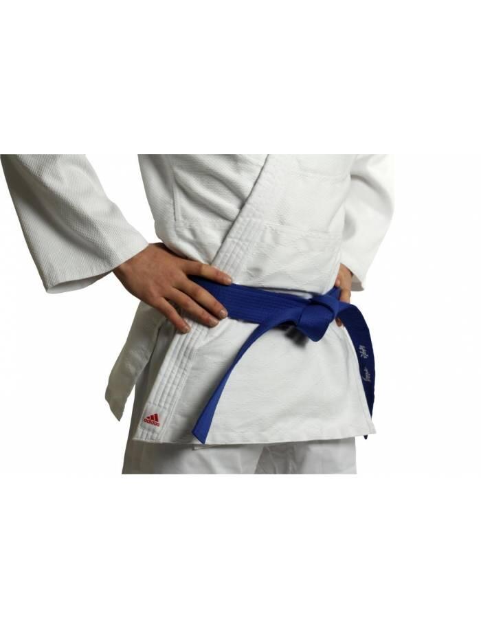 adidas Judo-Anzug Club weiß/rote Streifen, J350 4/5