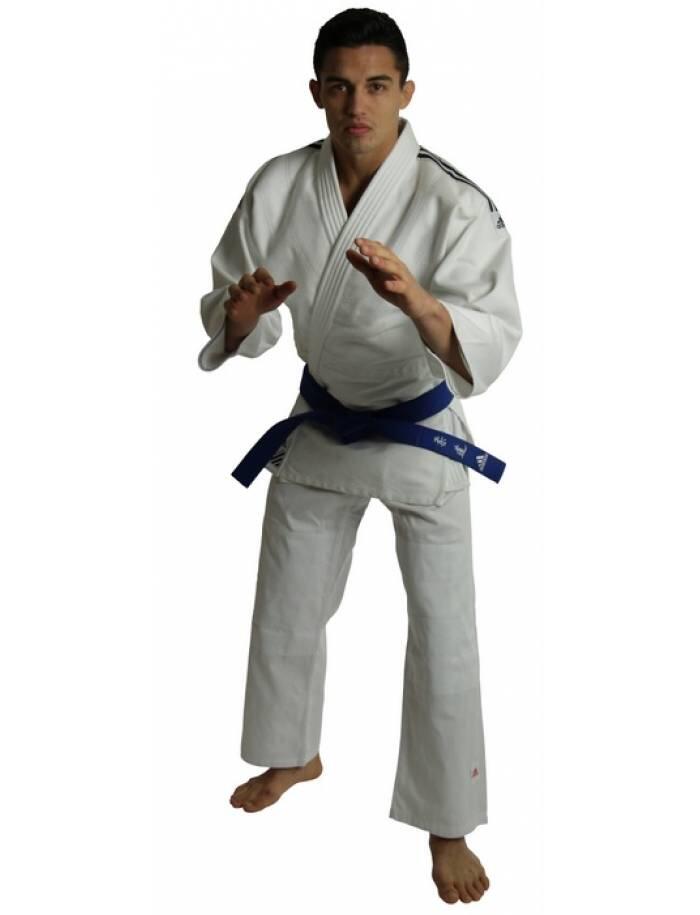 adidas Judo Anzug Training weiB schwarze Streifen J500