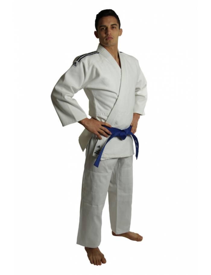 adidas Judo-Anzug Training weiß/schwarze Streifen, J500 3/5