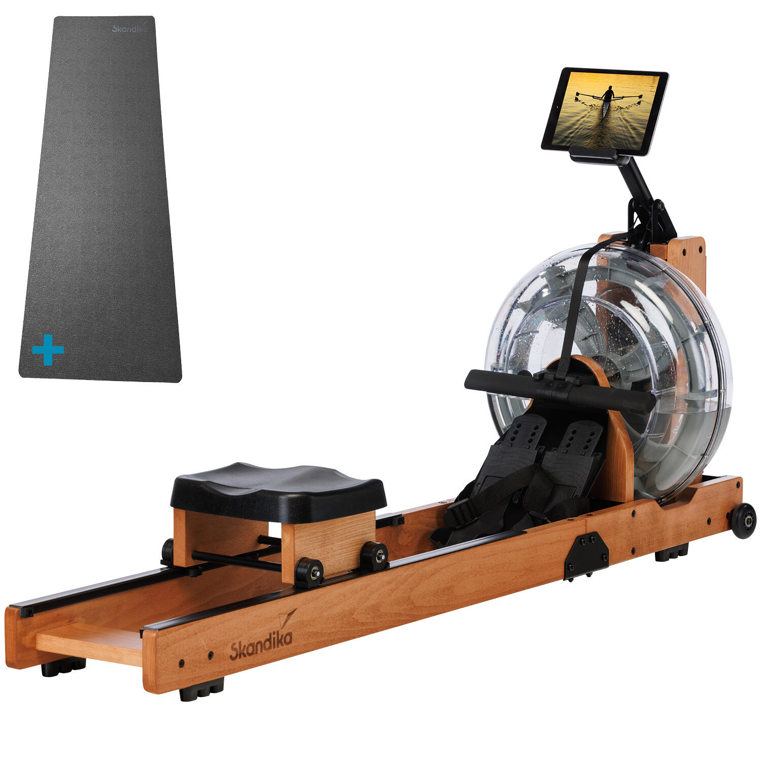 Skandika - Rameur À Eau Lykke - En Bois - Connecté - Max. 150 Kg - 6 Niveaux De Résistance - Rameur - Marron - Taille Unique - Decathlon
