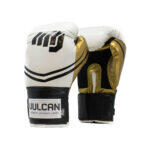 VULCAN BOXING GLOVES 12oz WHITE/GOLD WITH HANDWRAPS