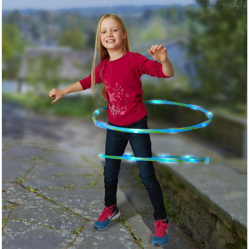 LED Hoop Fun, Gymnastikreifen für Kinder mit Leuchteffekt, Ø 72 cm, grün/blau