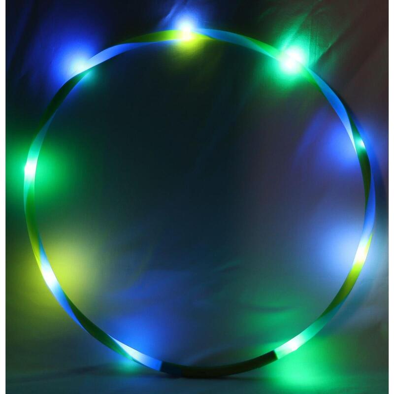LED Hoop Fun, Gymnastikreifen für Kinder mit Leuchteffekt, Ø 72 cm, grün/blau