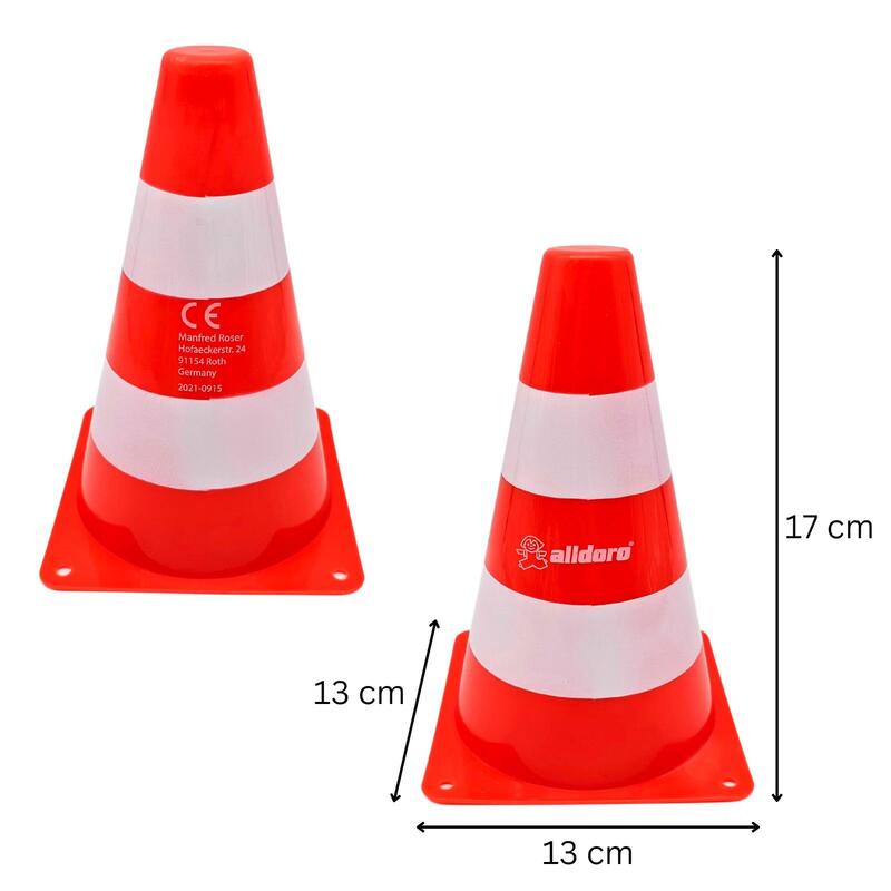 Pylonen 12er-Set, orange/weiß, 17 x 13 x cm, für Abgrenzung, Slalom und Parcours