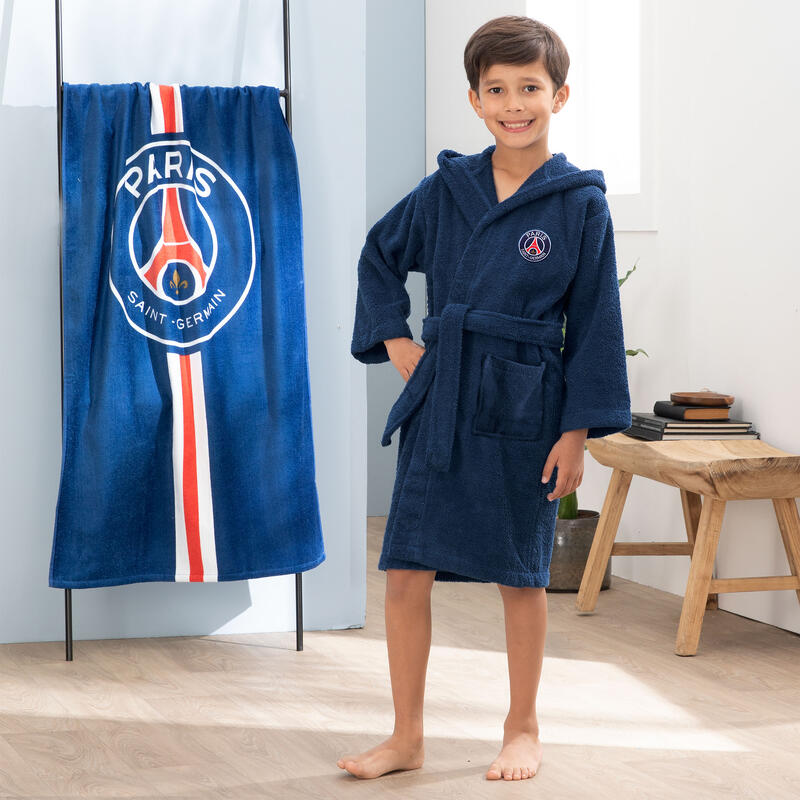 Peignoir de bain enfant 100% coton football Paris - Tricolore
