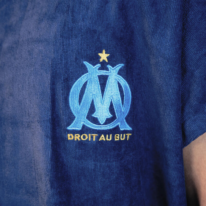 Poncho de bain adulte 100% coton football Marseille - Logo