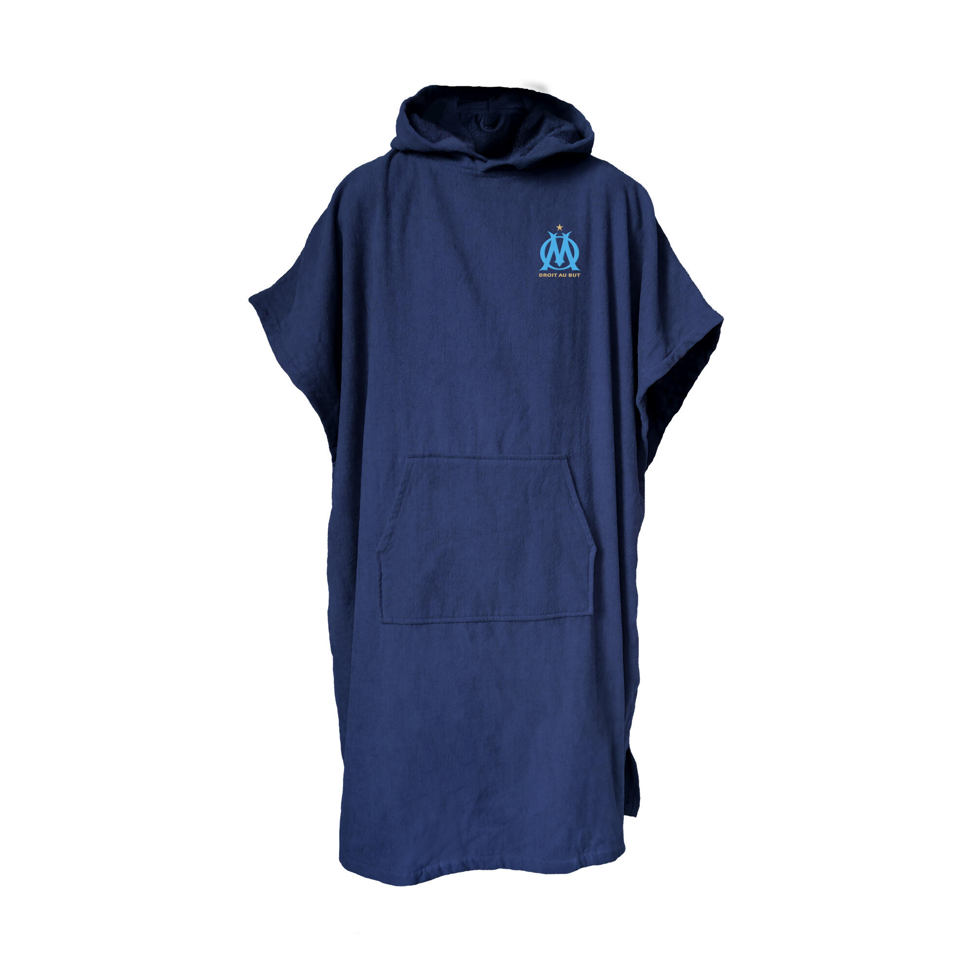 Olympique De Marseille - Poncho De Bain Adulte 100% Coton Football Marseille - Logo - Serviette Poncho - Bleu - Taille Unique - Decathlon