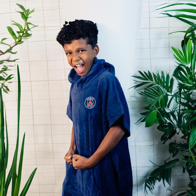 Poncho de bain enfant 100% coton football Paris - Logo