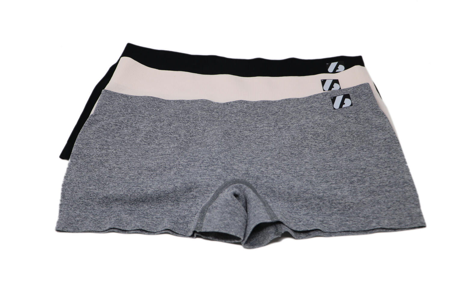 3pk boyleg – conjunto de shortinho sem costura, preto, cinza, bege