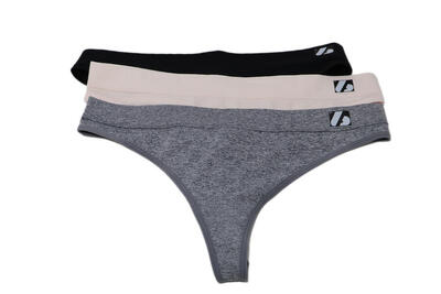 3PK Thong - Un set di infradito composto da 3 pezzi in nero. grigio e beige.