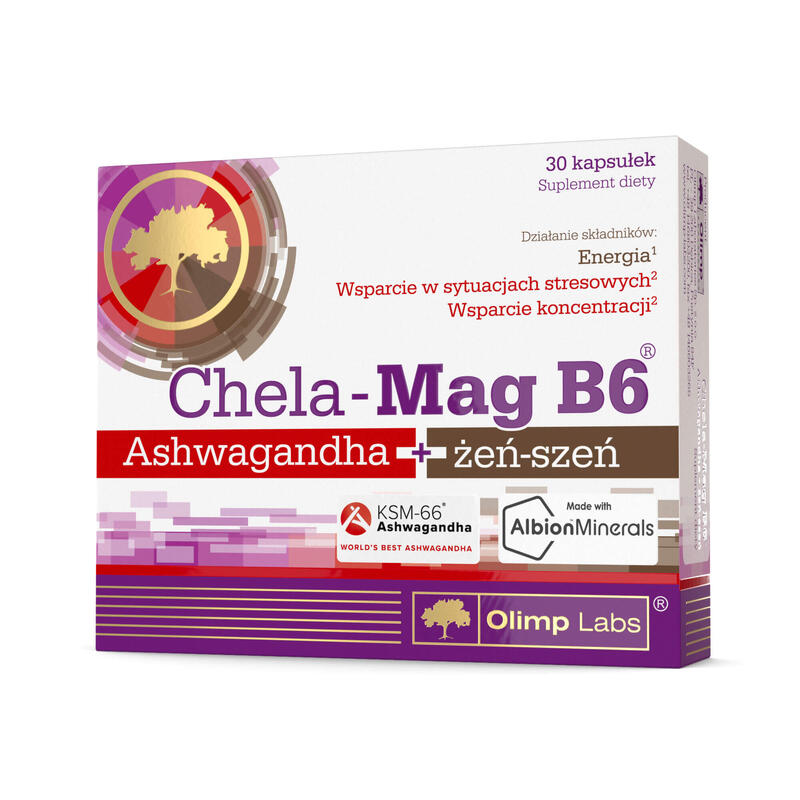 Magnez Olimp Chela-Mag B6® Ashwagandha+żeń-szeń - 30 Kapsułek