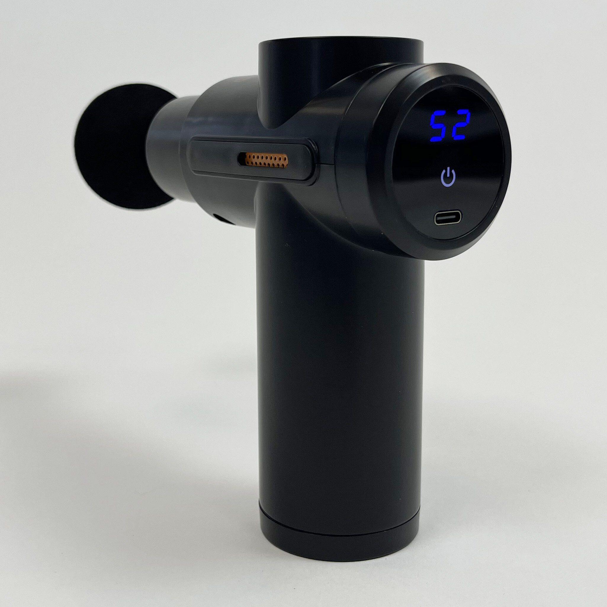 Masseur électrique de puissance en noir - 32 niveaux, 4 têtes de massage, USB-C 2/3