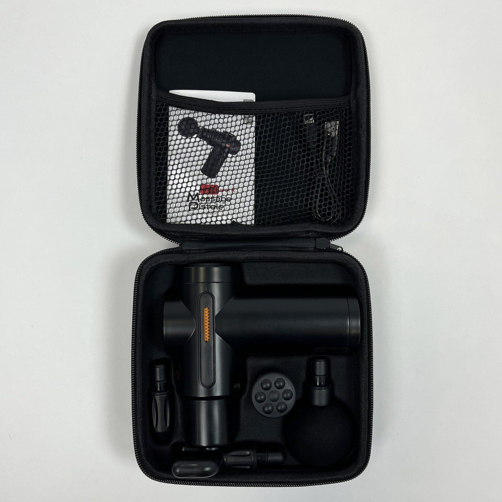 Masseur électrique de puissance en noir - 32 niveaux, 4 têtes de massage, USB-C 3/3