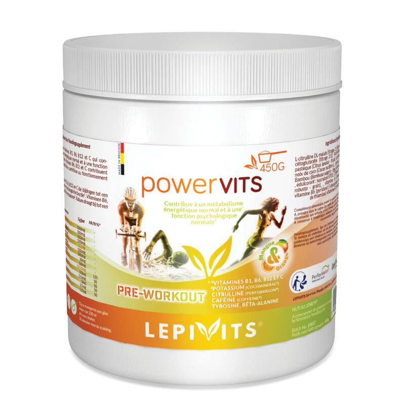 PowerVits - Perfect wateroplosbare Preworkout met een verfrissende smaak - 450 g