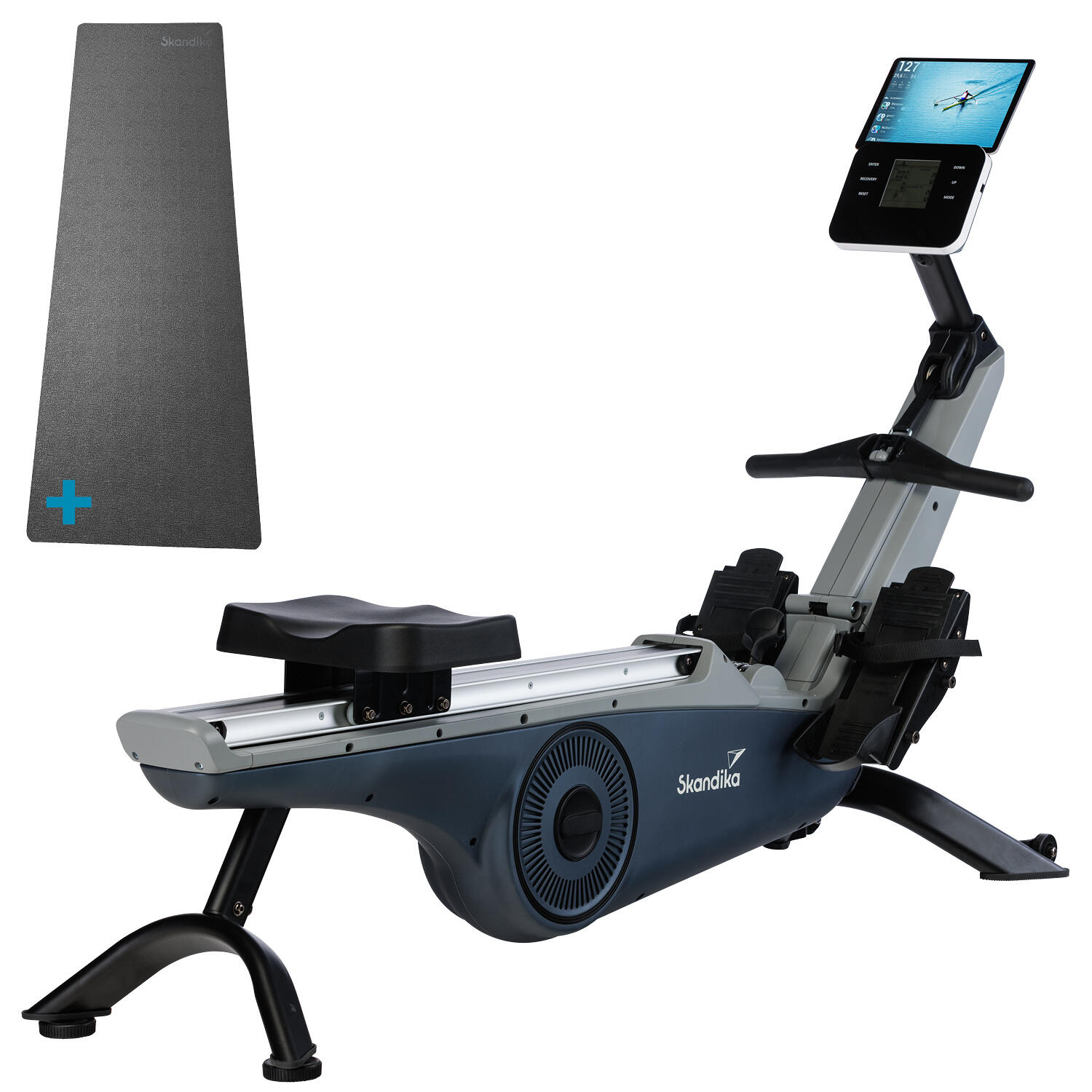 Skandika - Rameur D'Appartement Freki - Connecté - Inertie 8kg - Rameur - Bleu - Taille Unique - Decathlon