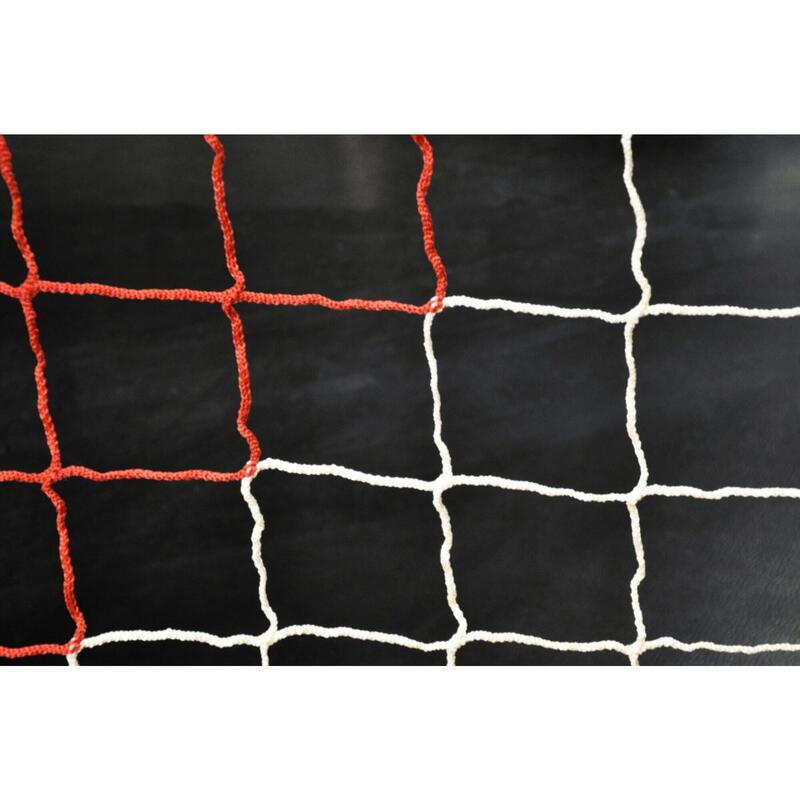 11-a-side voetbalnet 4mm - Rood/Wit - 7,32 x 2,44 x 0,8 x 1,5m