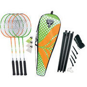 Set badminton 4 giocatori + rete rossa