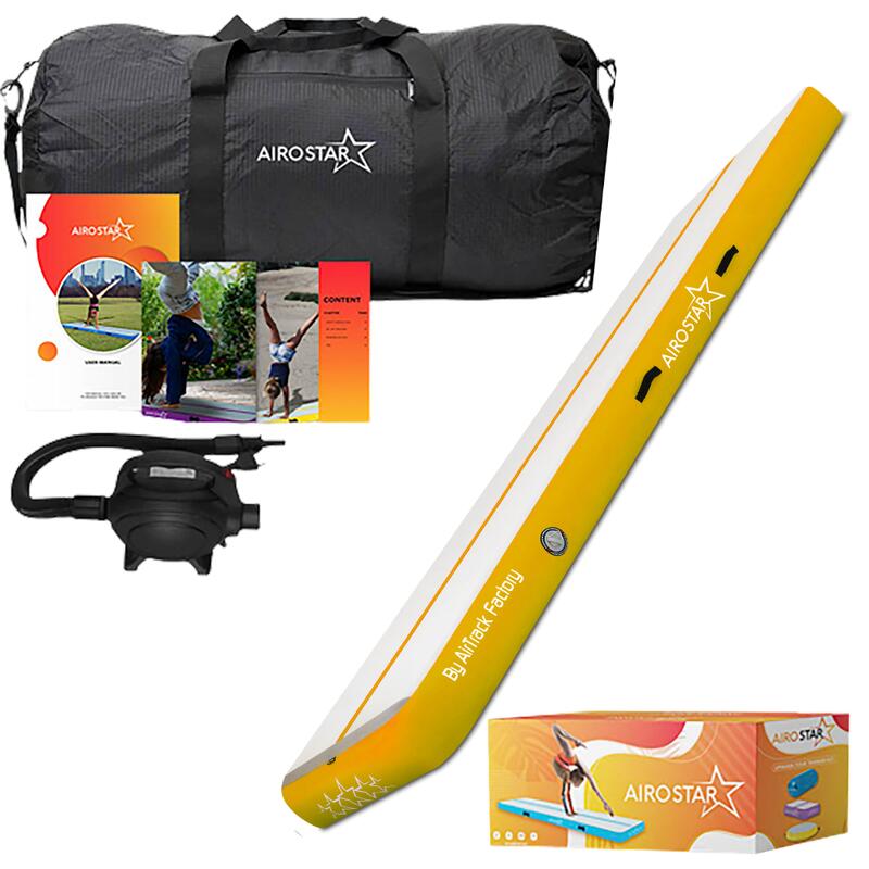 TAPETE DE GINÁSTICA Airtrack PRO STAR Amarelo - 4 METROS by AirTrack Factory