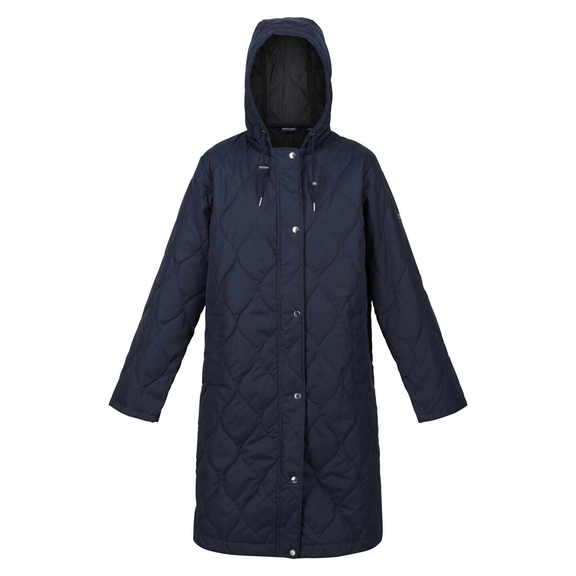 REGATTA Womens/Ladies Jaycee Quilted Hooded Jacket (Navy/Black)