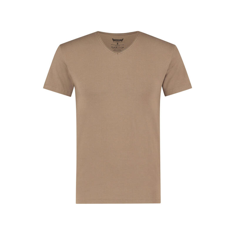 T-shirt Moksha - Col en V à la hanche, doux et confortable Inca Cacao