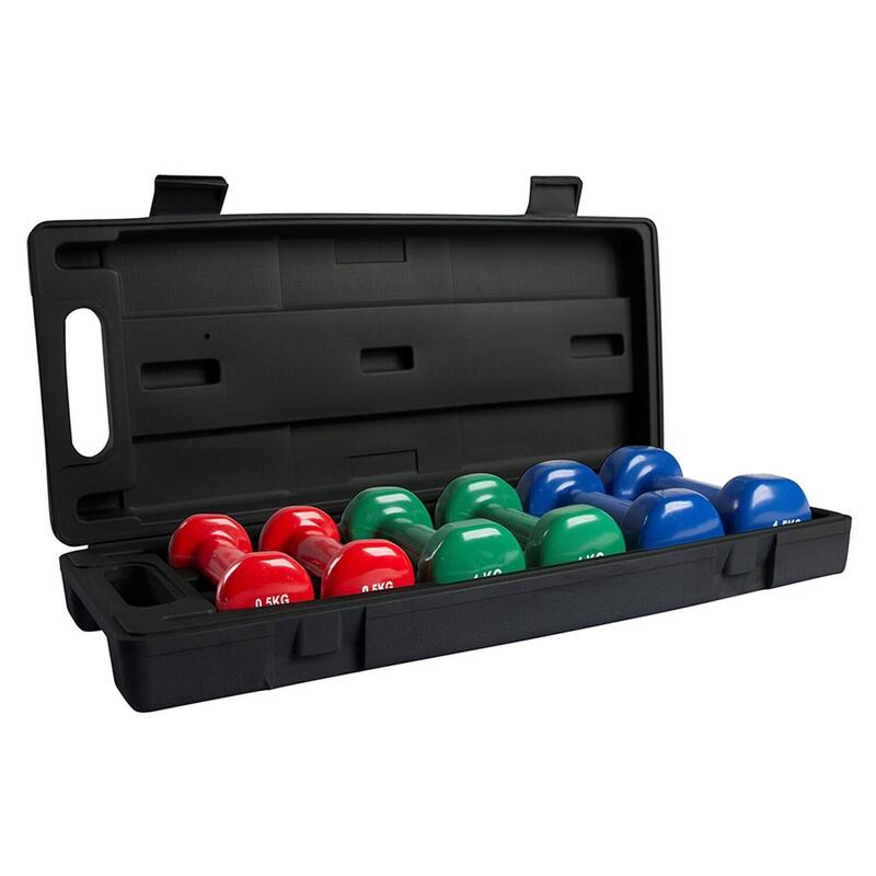 SET GANTERE CU VALIZA DE DEPOZITAT VIRTUFIT VINYL DUMBBELL