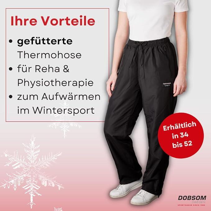 Dobsom Reha-Hose Damen Comfort gefüttert I Winter Sporthose Trainingshose 4/6