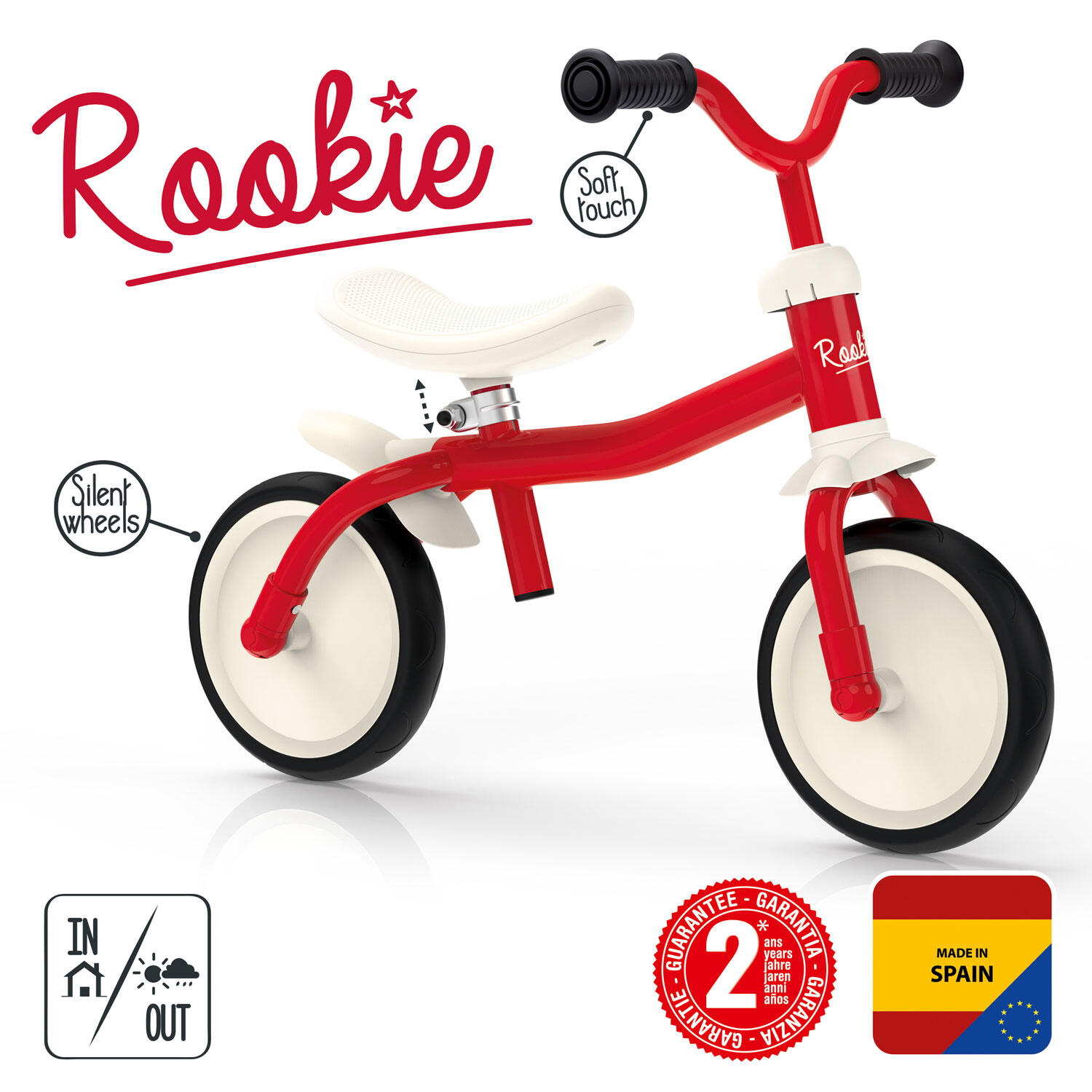 Bicicletta per Bambini Smoby Rookie Balance Bike Senza pedali 3/4