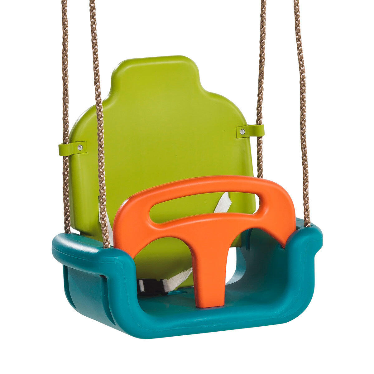 Kangui - Balançoire Bébé Évolutive 3 En 1en Plastique Vert Citron/turquoise/orange - Balançoire - Bleu|vert - No Size - Decathlon