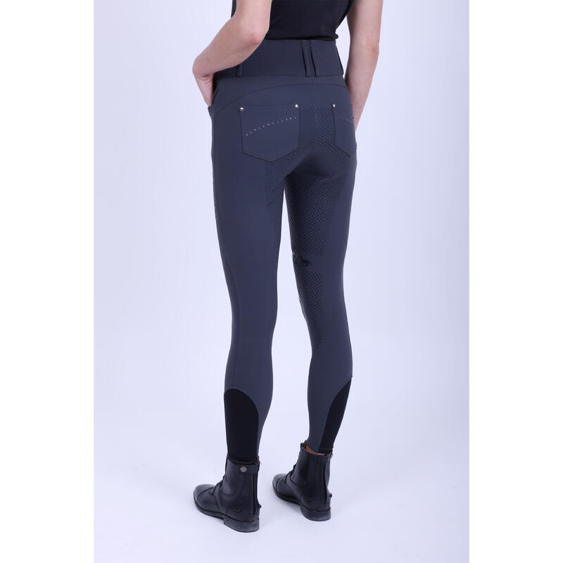 Winter Damen Reithose Silikon Vollbesatz HVPElena ultimate grau