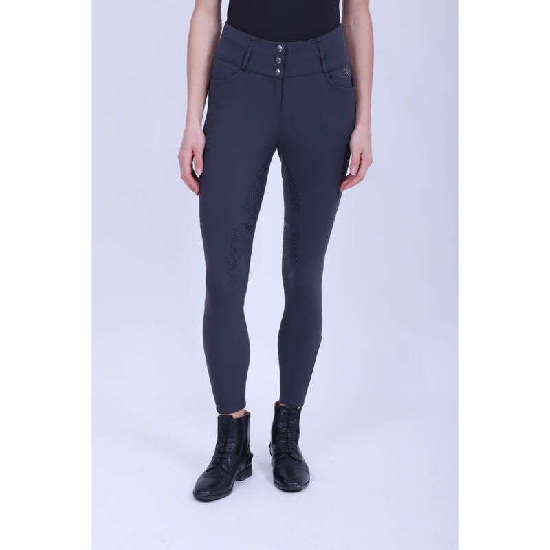 Winter Damen Reithose Silikon Vollbesatz HVPElena ultimate grau