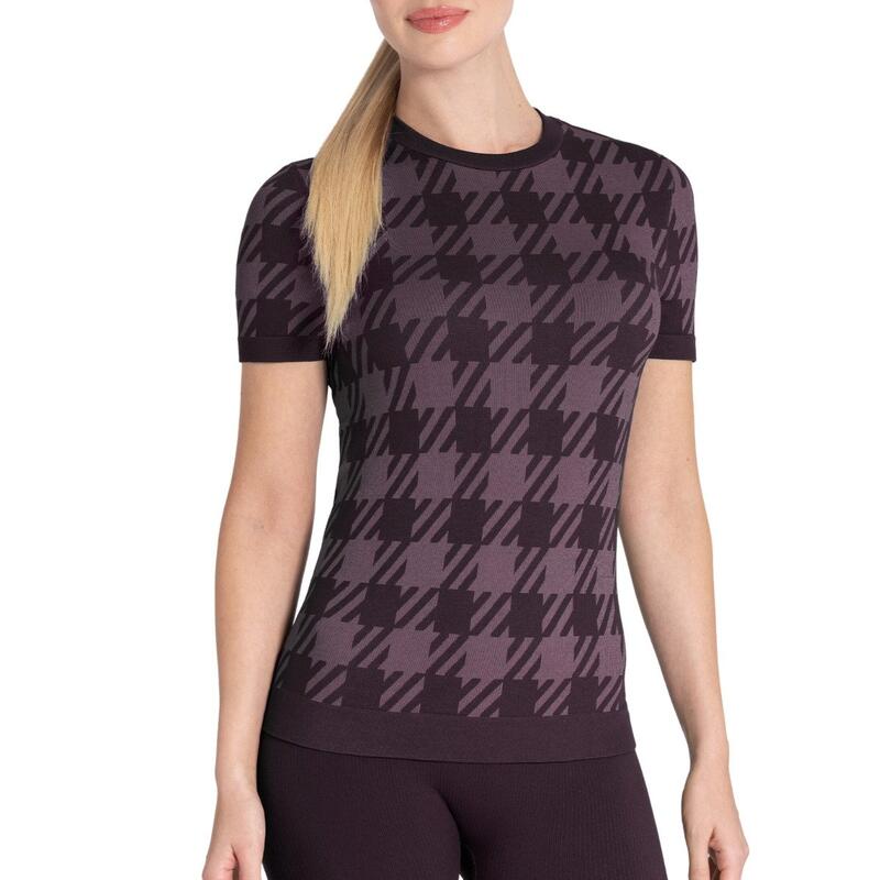 T-shirt Athleisure con stampa pied-de-poule