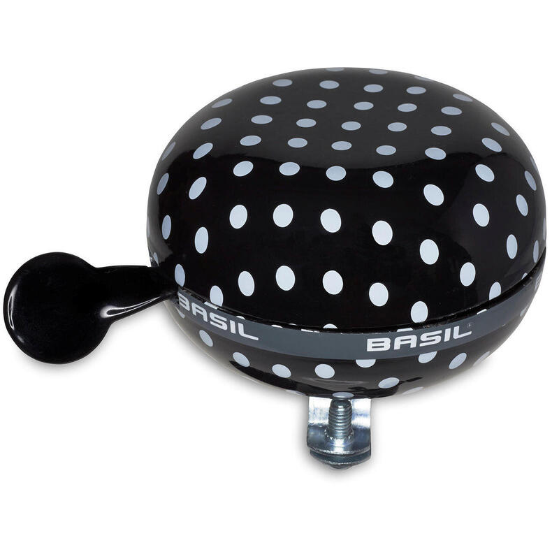 Fietsbel Polkadot 80mm - zwart / wit