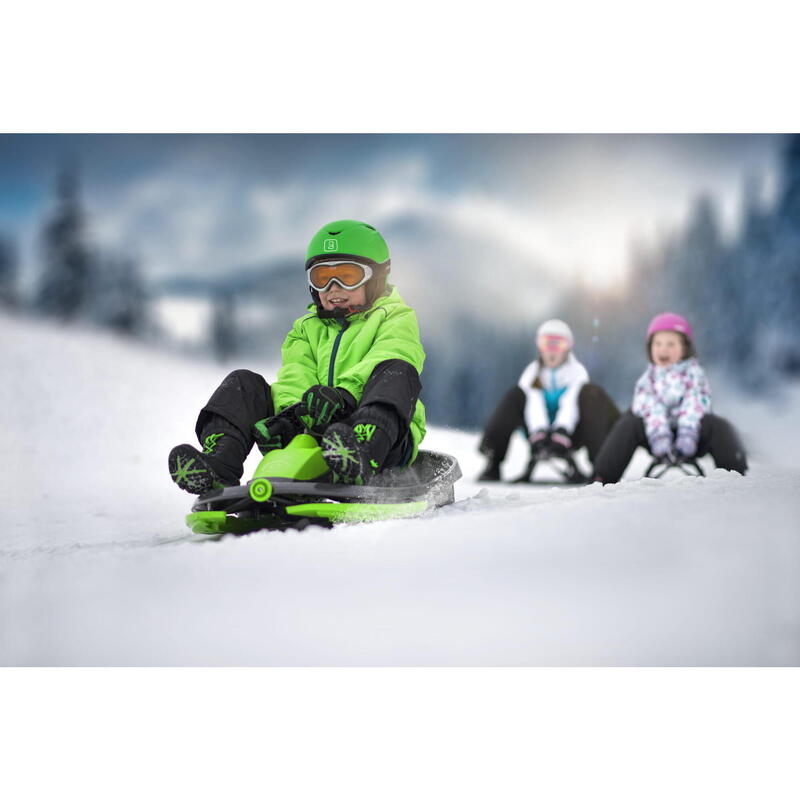 Sanie bob Gizmorrider Nimbus verde, cu volan și frâne