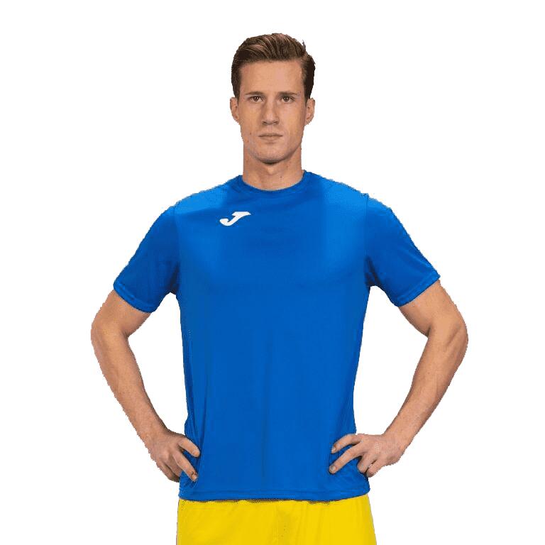 Maillot Manches Courtes Football Homme Joma Combi Bleu Roi 2/7